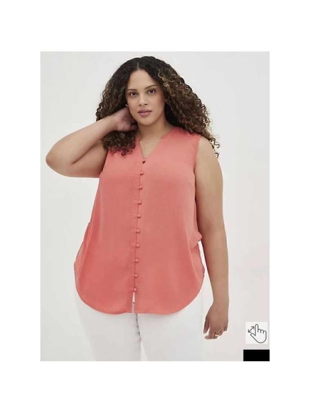 Torrid Coral Harper Button Up Tank (Sz 0)